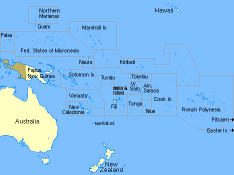 Map Of The Islands Of The Pacific Ocean